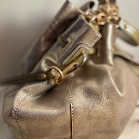 Coach Gold Hobo Bag w/ Metallic Sheen and Slouchy Design - Picture 8 of 10